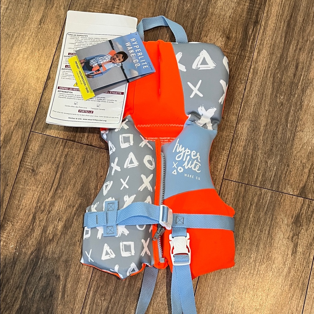 Hyperlite Kids Life Jacket - Gray & Orange